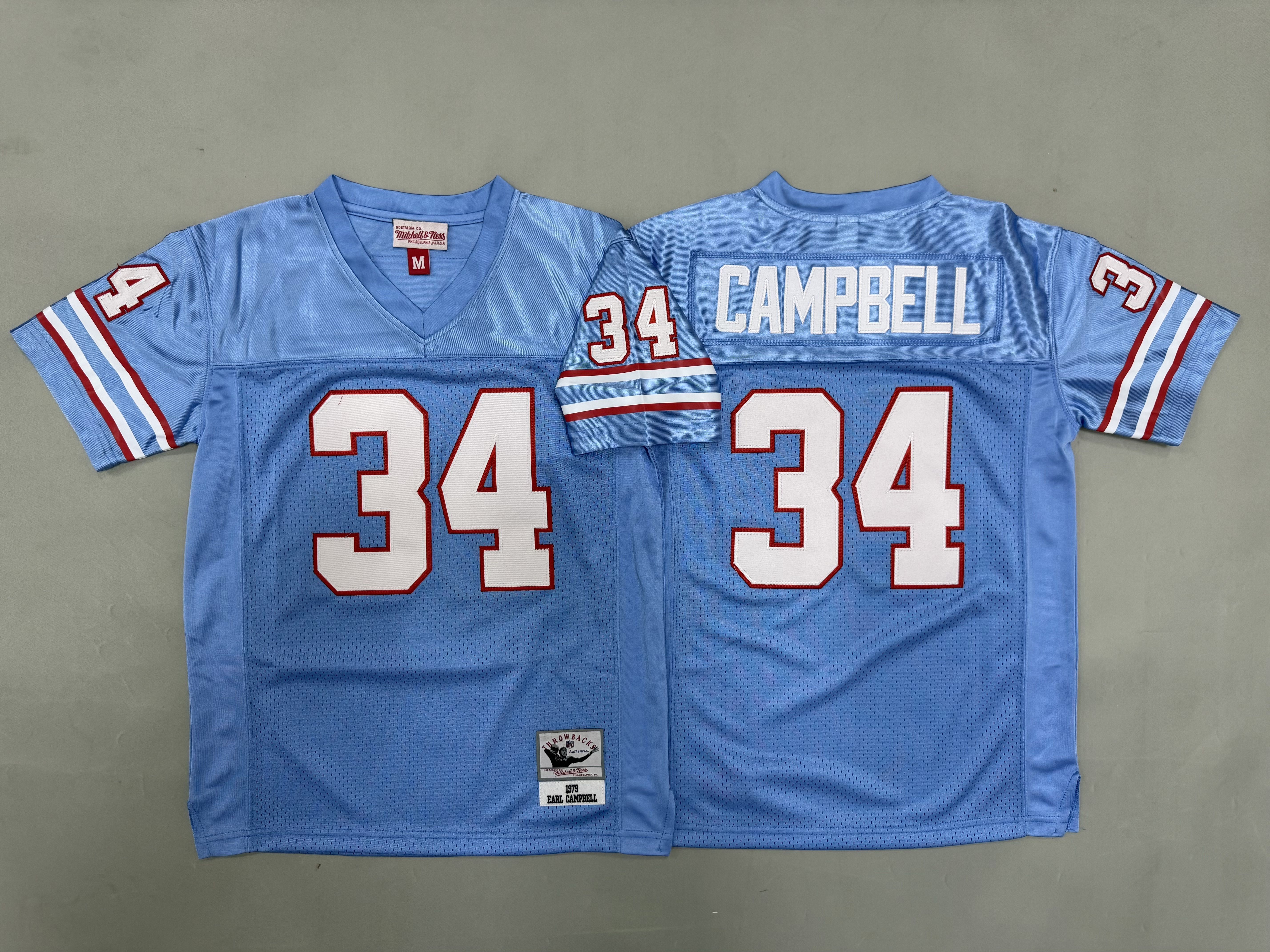 Youth 2026 Tennessee Titans #34 Campbell Light Blue Throwback Limited NFL Jersey style 01